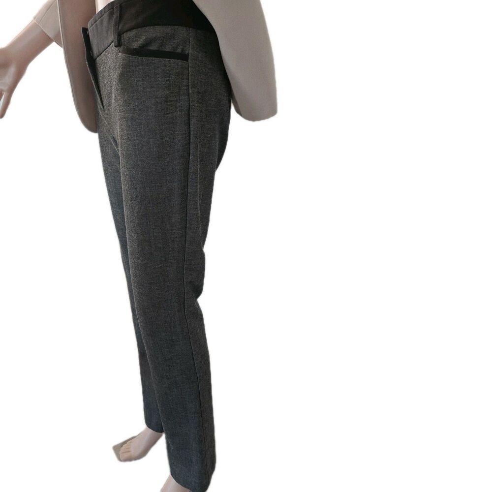 Express Columnist Gray Mid Rise Contrast Waistband Dress Pants 4R - Picture 5 of 6